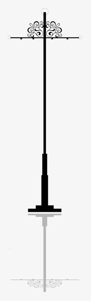 花纹阴影道旗免抠