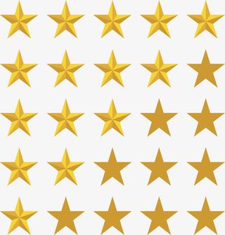 金色五角星评价系统免抠