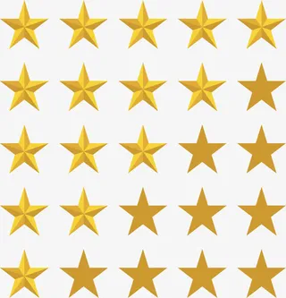 金色五角星评价系统免抠