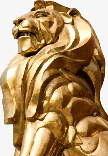 金色狮子地产广告设计免抠