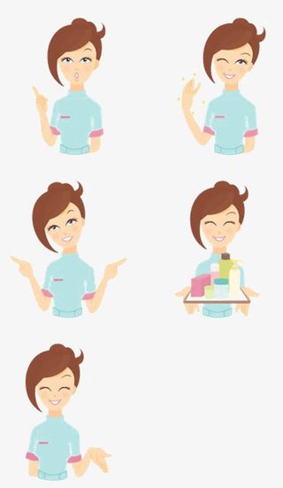 卡通护士形象元素免抠