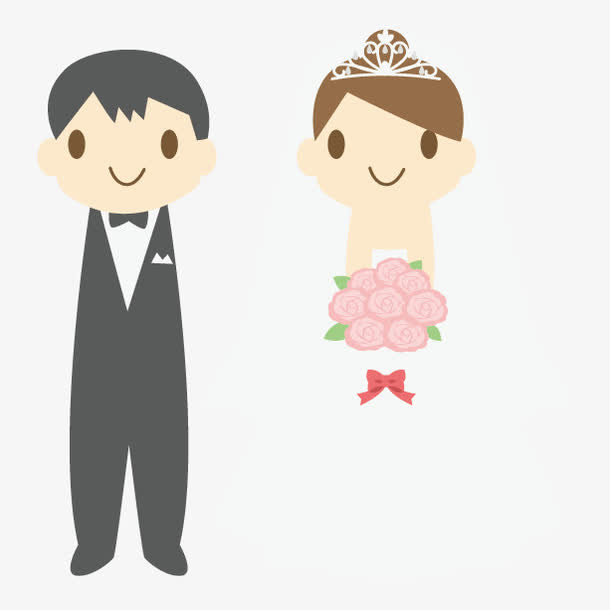 手绘婚庆素材结婚图片 卡通结婚免抠