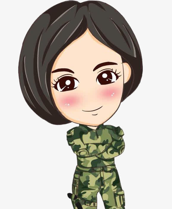 特种兵女兵短发素材免抠