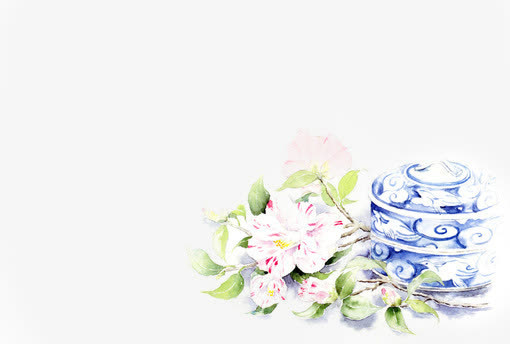 唯美中国古风插画免抠