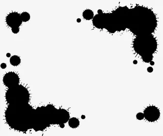 水滴墨迹水墨风纹理边框素材免抠