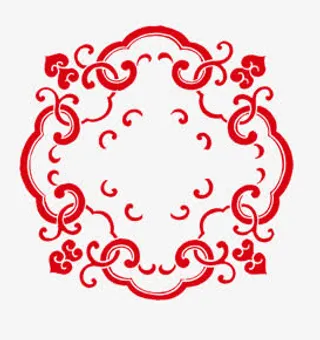 传统花纹边框免抠