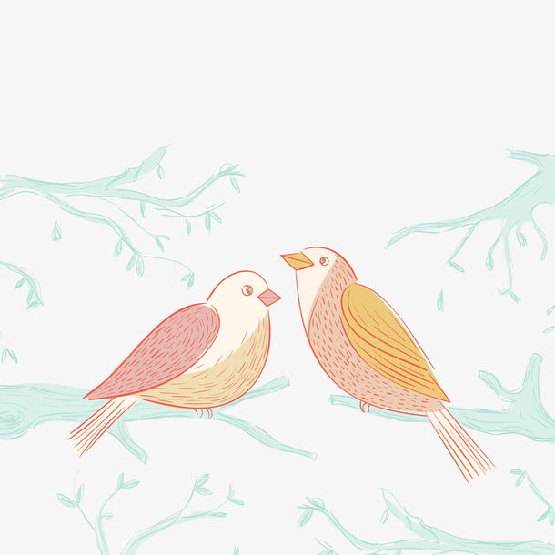 矢量春天的小鸟免抠