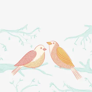 矢量春天的小鸟免抠