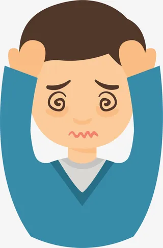 头晕的小男孩免抠