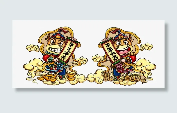 牛年大吉牛气冲天免抠