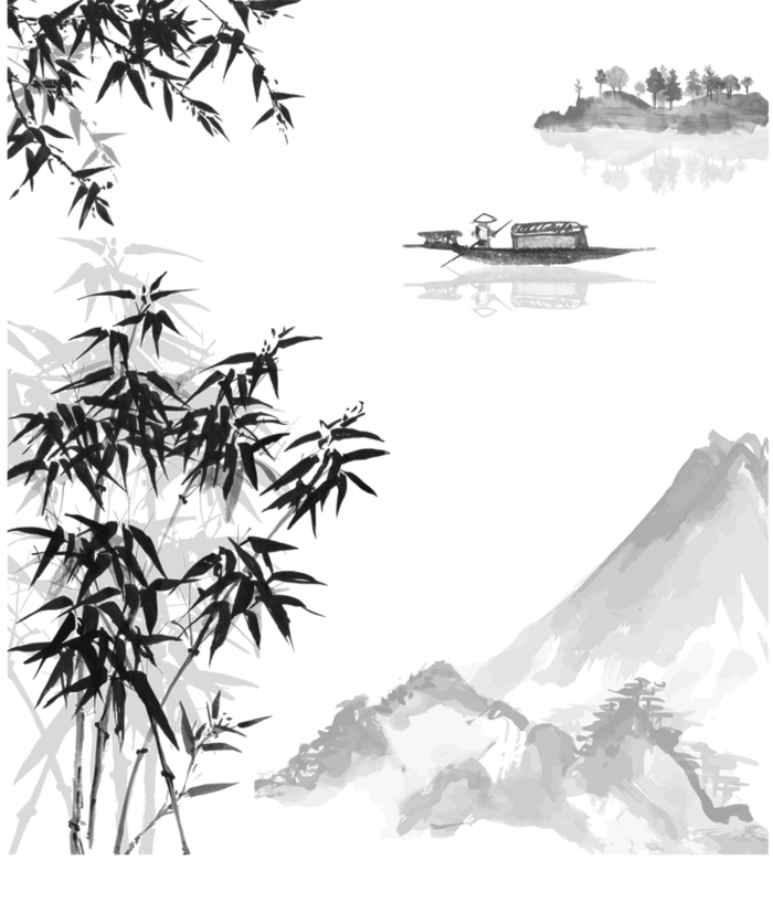免扣PNG水墨画古风风景背景高清