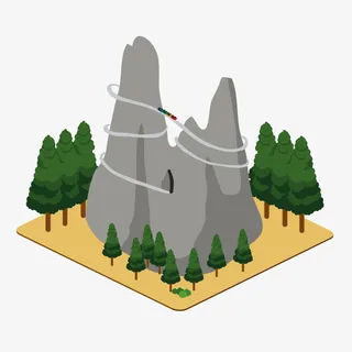 卡通灰色假山免抠