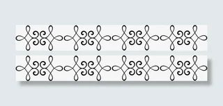 黑色线描花边免抠