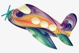 纸艺术飞机免抠