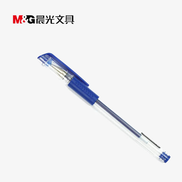 晨光文具潮牌蓝色针管头水性笔免抠