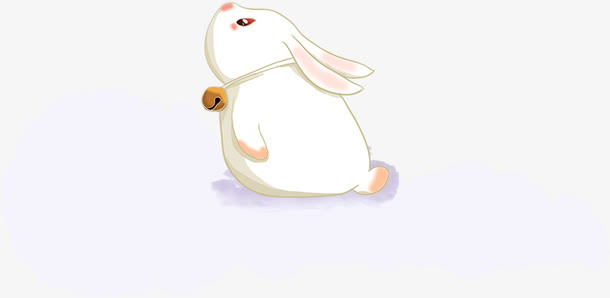 白色手绘中秋玉兔免抠