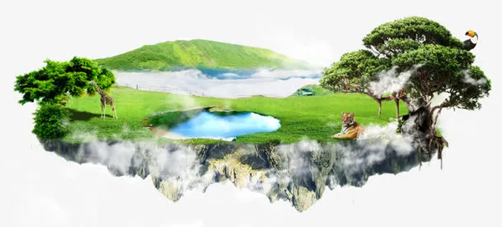 梦幻般悬浮岛免抠