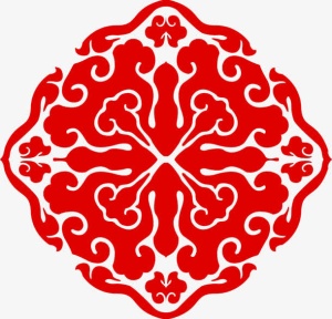 传统元素红色剪纸免抠