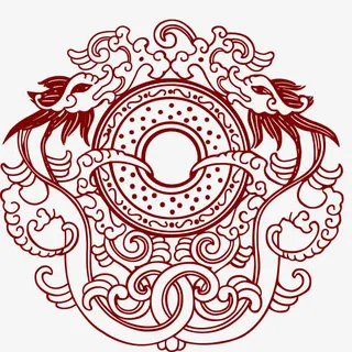 双龙图腾设计免抠