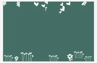 绿色背景心形花丛