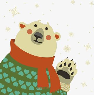 矢量图挥手的小熊免抠