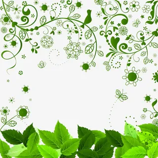 树叶花藤底纹免抠