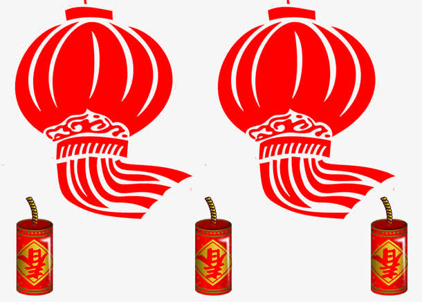 春节灯笼节日元素免抠