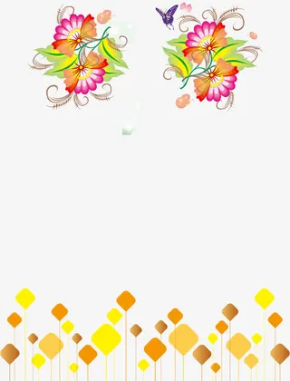 新年花纹背景矢量小年素材