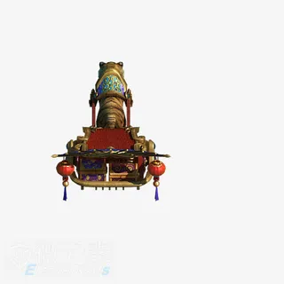 手绘老虎复古红色小车免抠