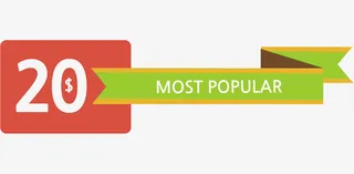 卡通最受欢迎长条标签免抠