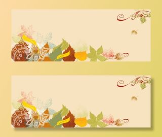 秋季海报免抠背景banner海报元素