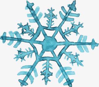手绘雪花免抠