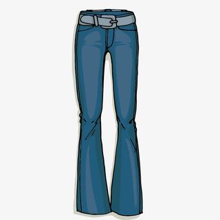 女士牛仔裤矢量免抠