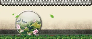 中国风古建筑园林背景高清