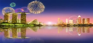 美丽城市夜景烟花海报背景高清