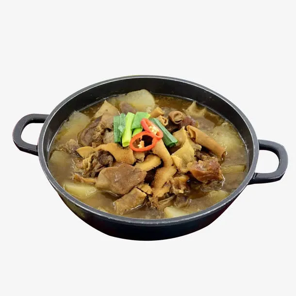 铁锅炖菜类美食牛杂煲免抠