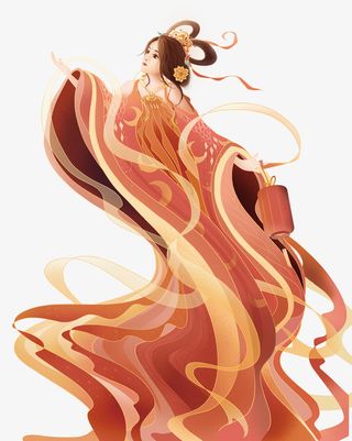 国潮中秋嫦娥神话人物免抠