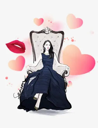 38女王节卡通手绘手绘女人免抠