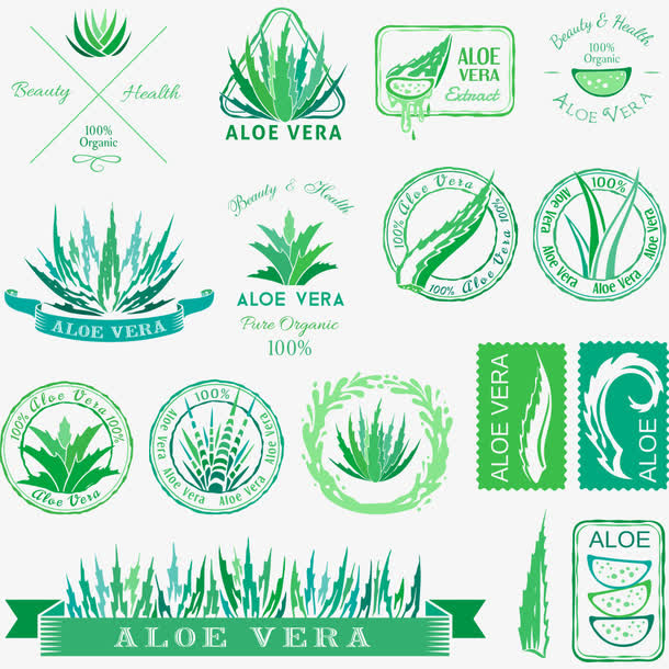 芦荟印章logo免抠