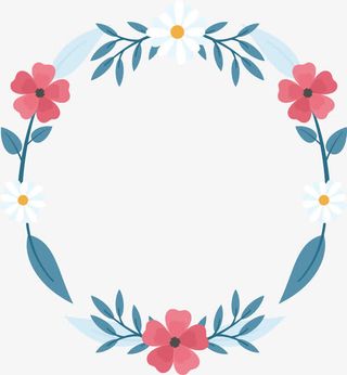 矢量图水彩花环装饰免抠