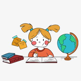 认真学习女子矢量图免抠