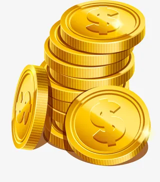 黄色闪耀金币免抠