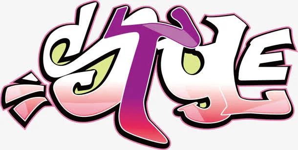 意涂鸦文字图案免抠