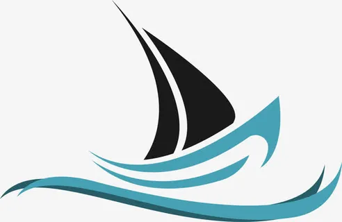 航行的矢量船只免抠