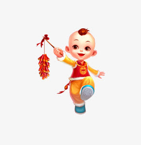 放着鞭炮的男孩免抠