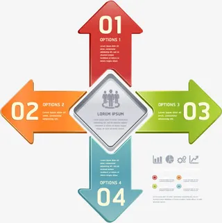 矢量彩色箭头免抠