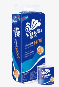 蓝色维达纸巾包装免抠