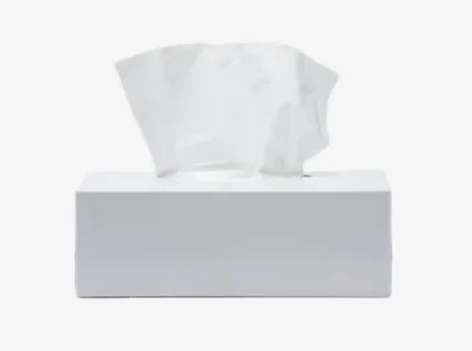 纯白色纸盒里的抽纸实物免抠