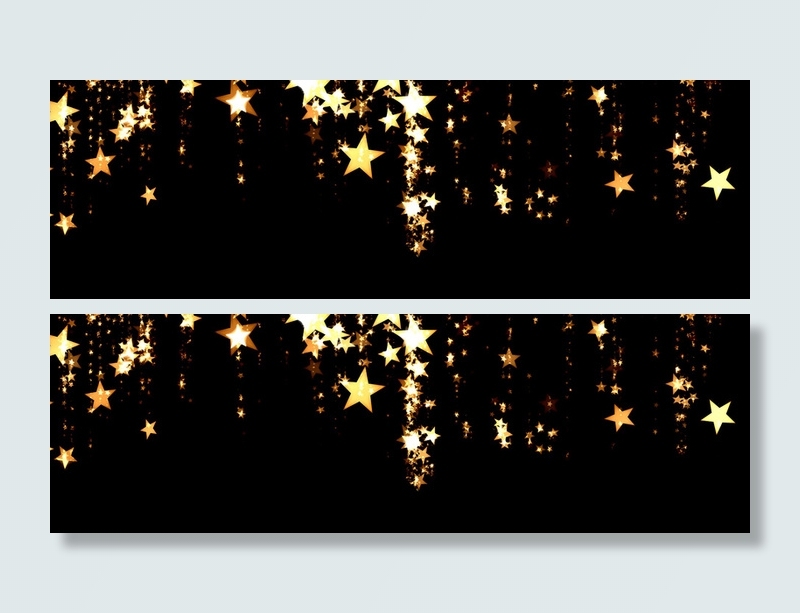 金色星星黑背景高清
