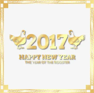 古风金边新年卡免抠